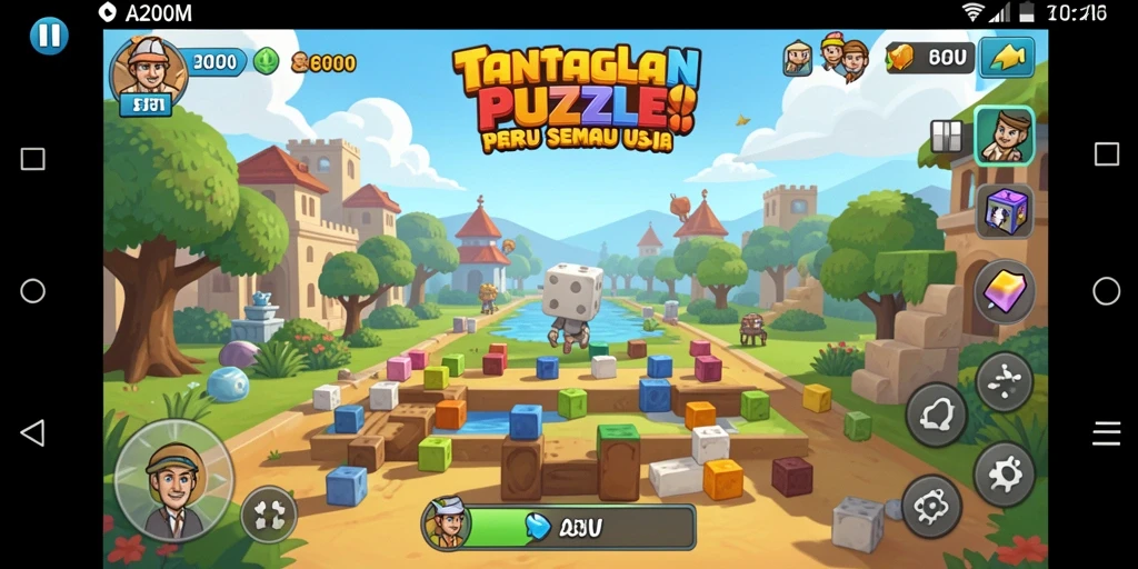 Screenshot A200M menampilkan gameplay Puzzle yang seru dan menarik.