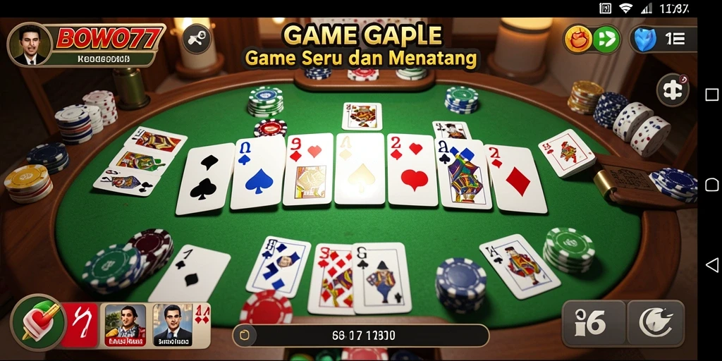 Tampilan gameplay Gaple yang seru dan interaktif dari BOWO77.