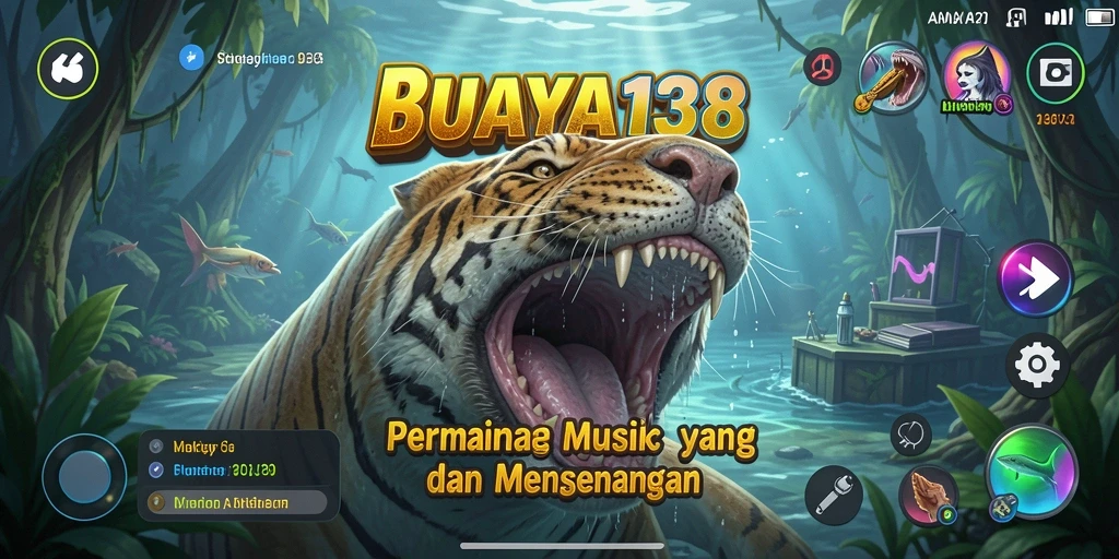 Tampilan gameplay BUAYA138 yang penuh warna dengan musik yang menggugah semangat.