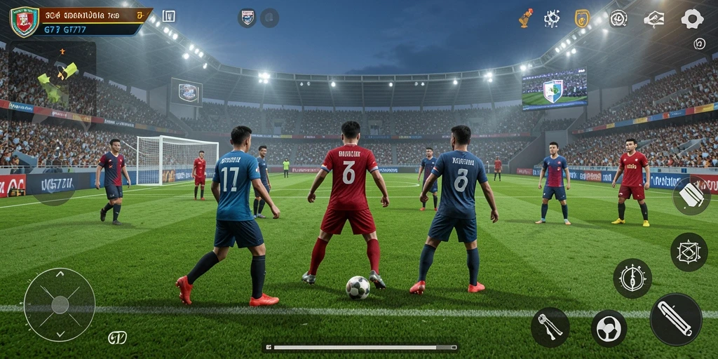 Tampilan seru gameplay sepak bola dalam GT777.