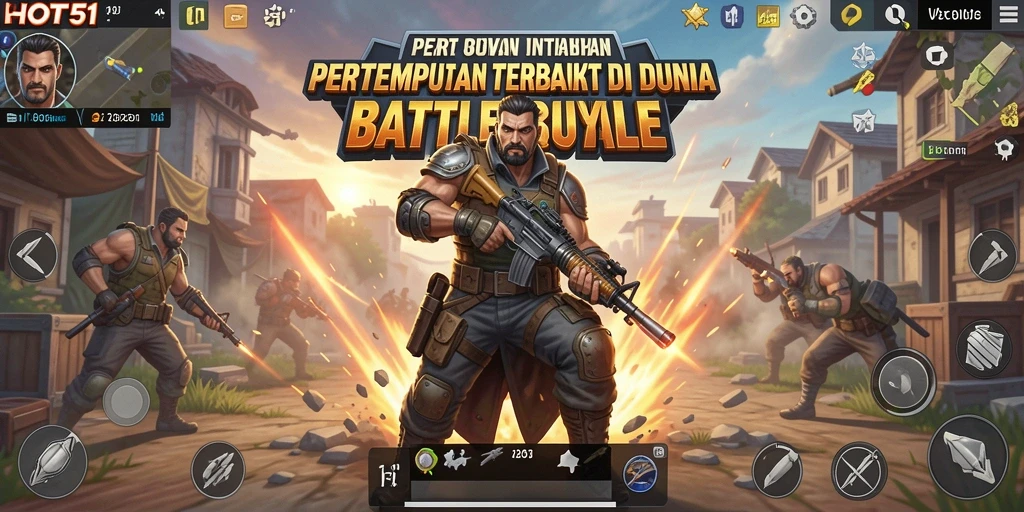 Tangkapan layar HOT51 menampilkan aksi pertempuran seru dalam Battle Royale.
