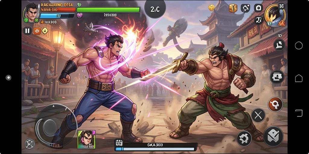 Tampilan gameplay seru dalam KAKA303 dengan aksi pertarungan yang intens.