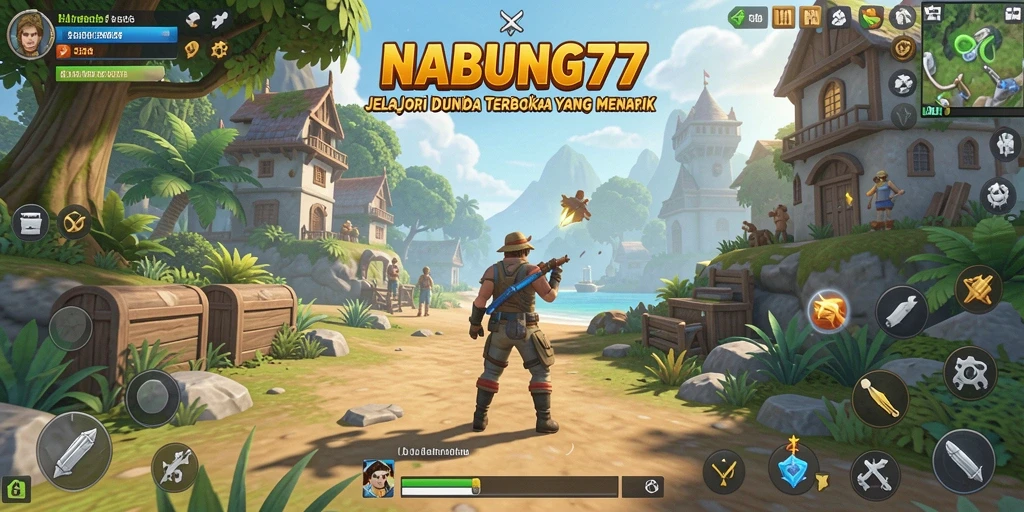 Tampilan gameplay yang menampilkan eksplorasi dunia terbuka yang luas.