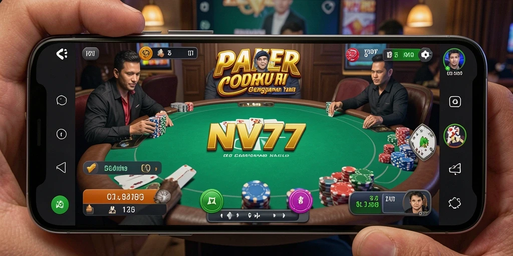 Tangkapan layar gameplay NV77 yang menampilkan aksi Poker mendebarkan.
