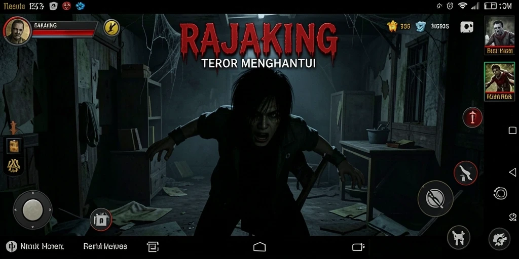 Gameplay menegangkan di RAJAKING dengan elemen horor yang kuat.